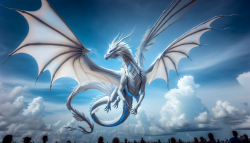 The white dragon hovers in the air --ar 1:1 --q 0.5 --seed 108385408