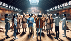 In a future where time travel is possible, I envision leading a virtual tour to explore the ancient wonders of China. We'd start at Xianyang City in the Qin Dynasty, marveling at the Terra Cotta Warriors with their lifelike details.