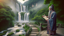 一起走进我的梦：庐山瀑布，我想象传说中的诗人李白在那里背诵他的著名诗歌《望庐山瀑布》。