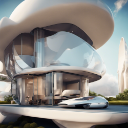 futuristic houses for an innovative world, in the style of retro futuristic, rollerwave, voigtlander bessa r2m, luxurious opulence, modular design, transparent layers, three-dimensional space
