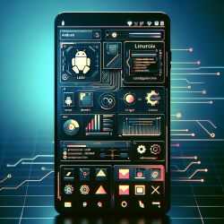 Deploy Linux Application on Android, Android icons, Linux icons, smooth line, hi-tech icons, cyberpunk , simple icons, Unix terminal, mono color, clean ui high contrast